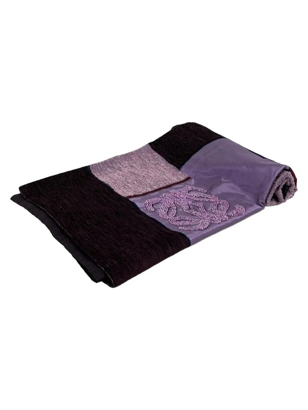 Loewe Shawl Purple Beads Wool Silk Scarf
